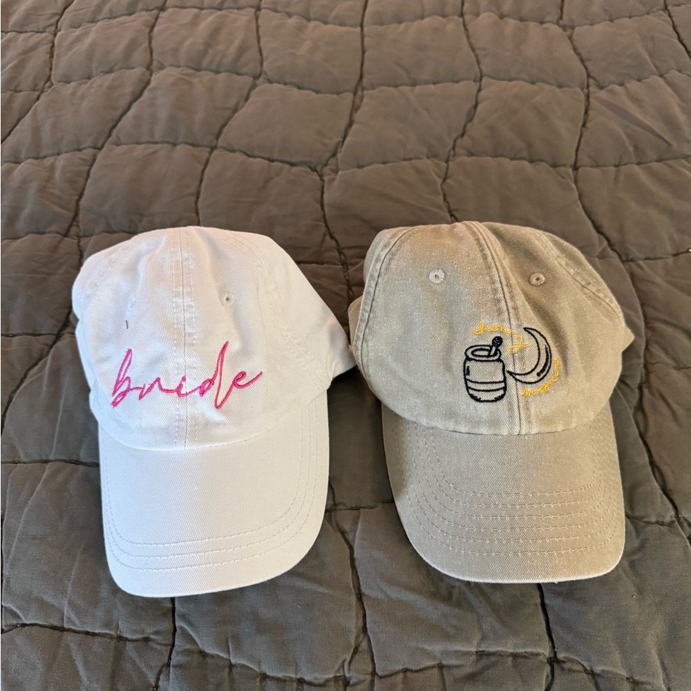 Bride and Moon Embroidered Caps